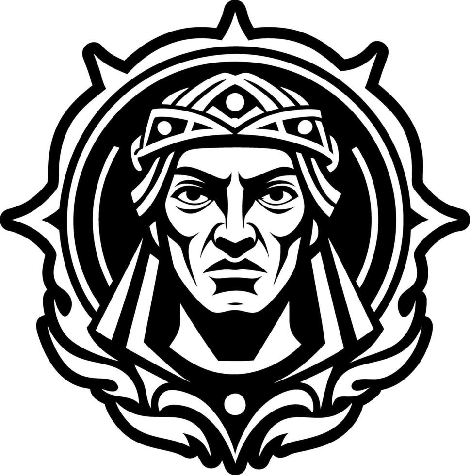 A solid style icon showing portrait tattoo artwork vector