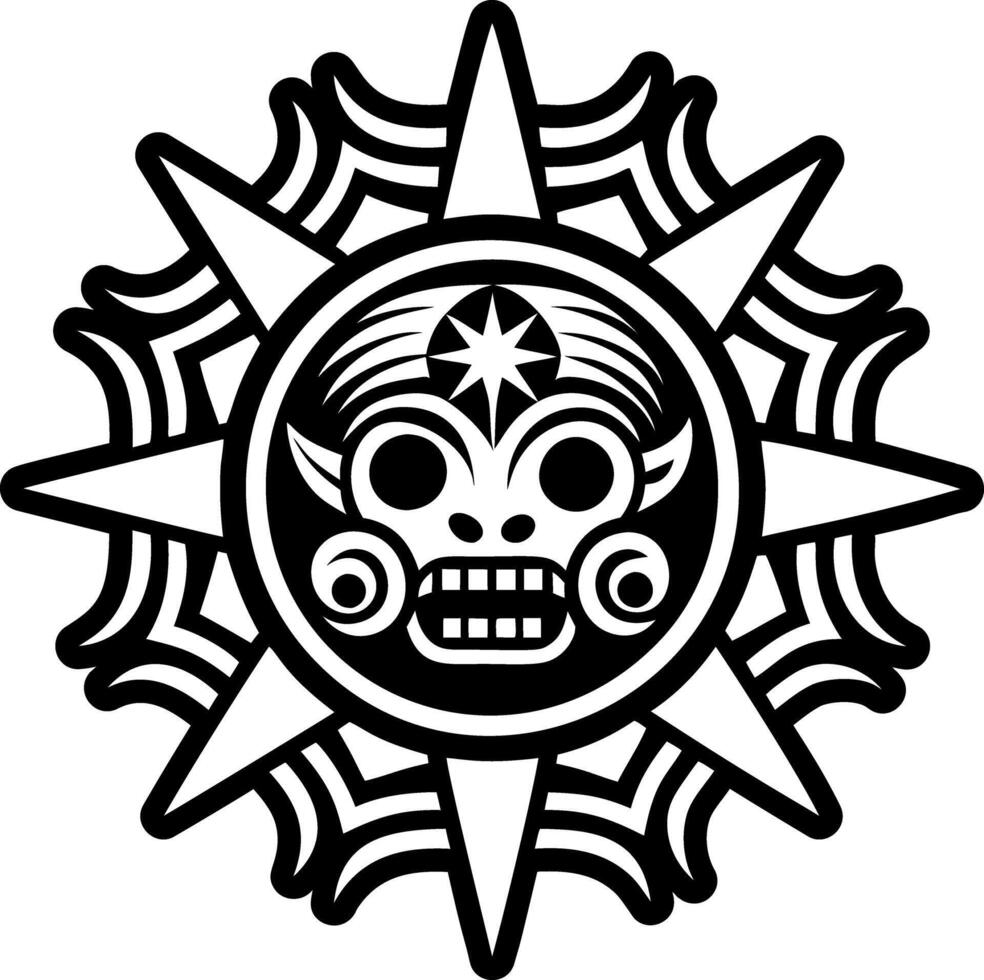 Mayan deity icon in glyph style vector