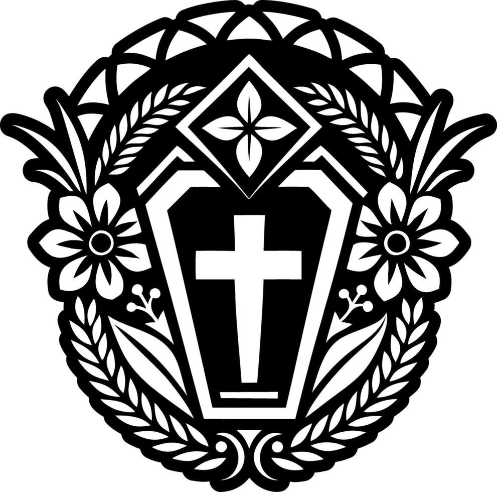 A glyph style icon of burial vector
