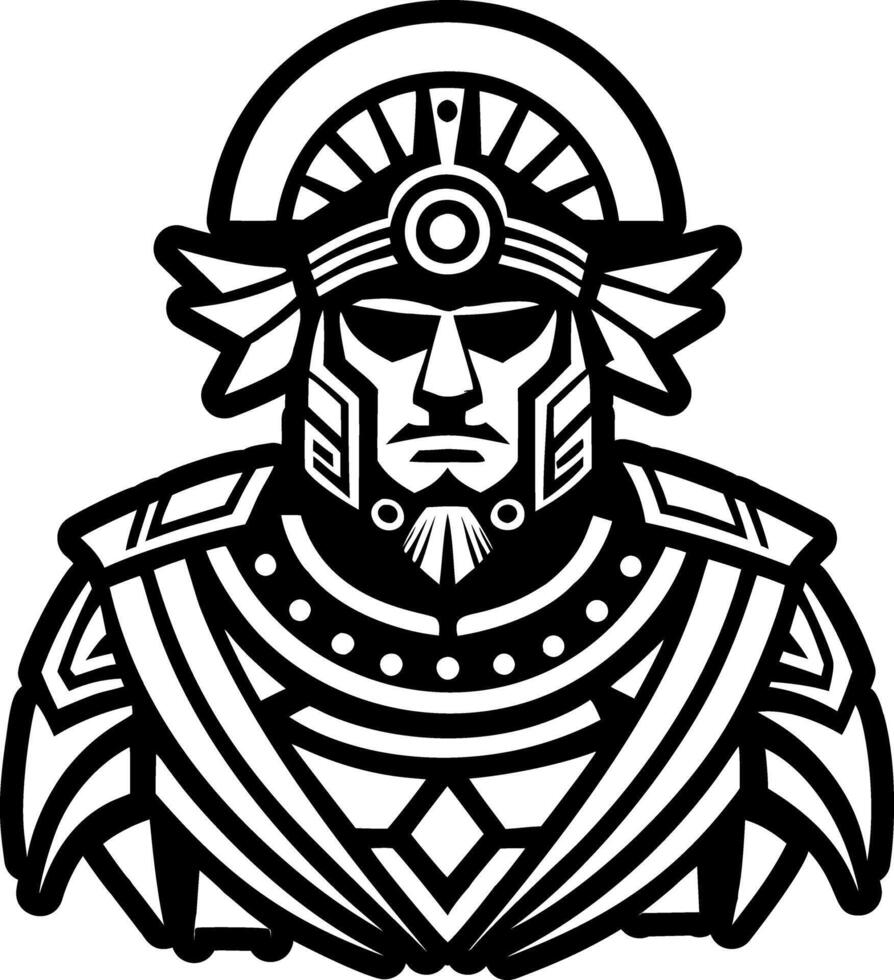 A glyph style icon of warrior tattoo vector