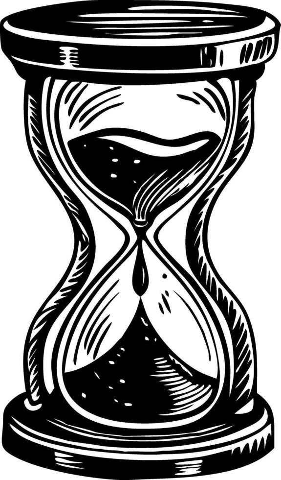 A vintage style illustration of an hourglass vector