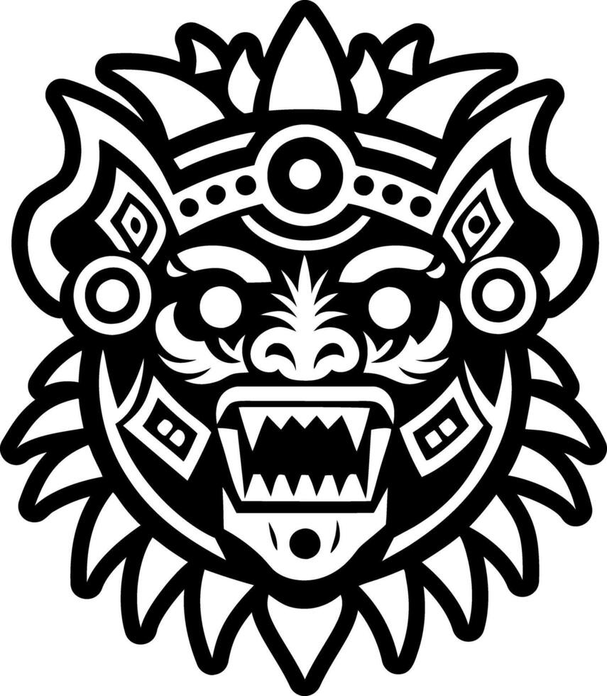 Tribal god icon in glyph style vector