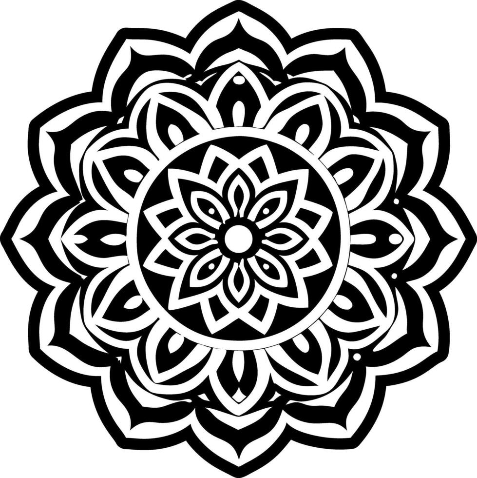 A glyph style icon of mandala artwork vector