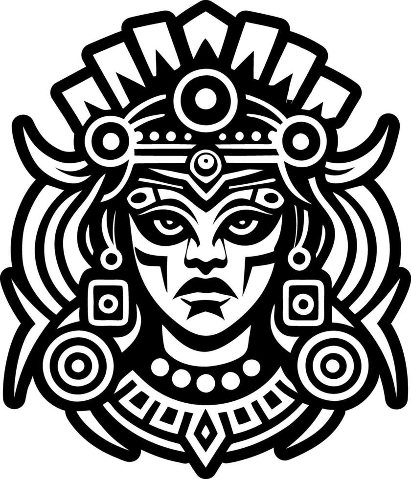 Mexican goddess icon in solid style vector