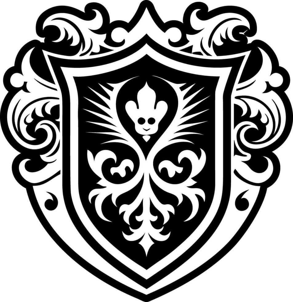 A glyph style icon of heraldry tattoo vector