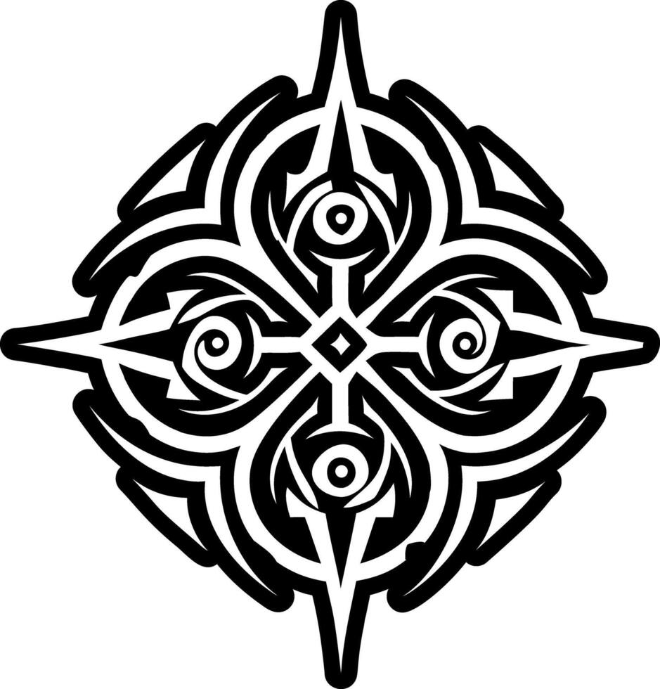 A solid style icon of four winds tattoo vector