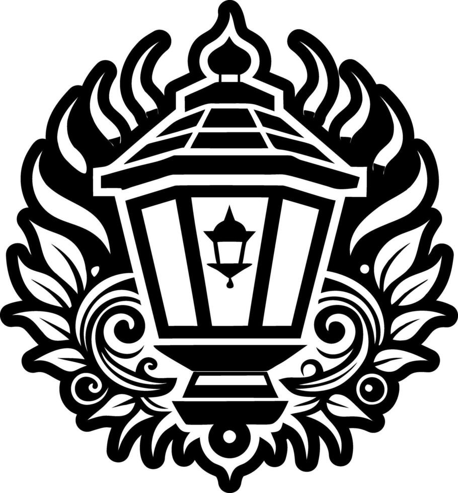 A glyph icon showing lantern tattoo vector