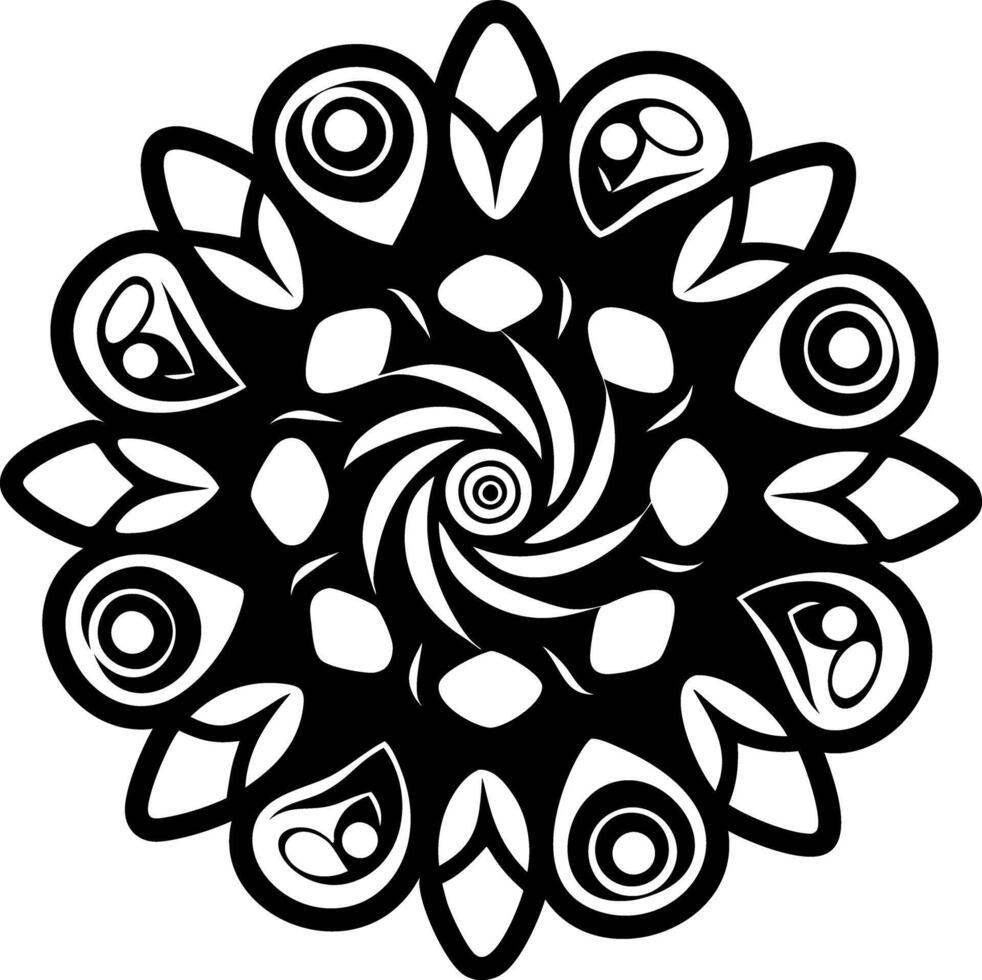 A glyph style icon of swirl tattoo vector