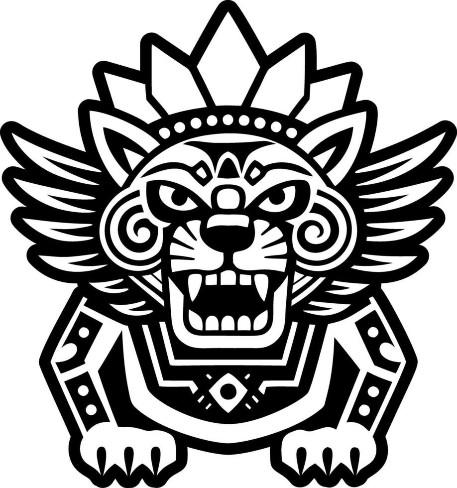 A solid style icon of tepeyollotl vector