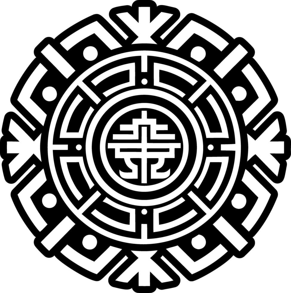 A filled style icon showing hunab ku tattoo vector