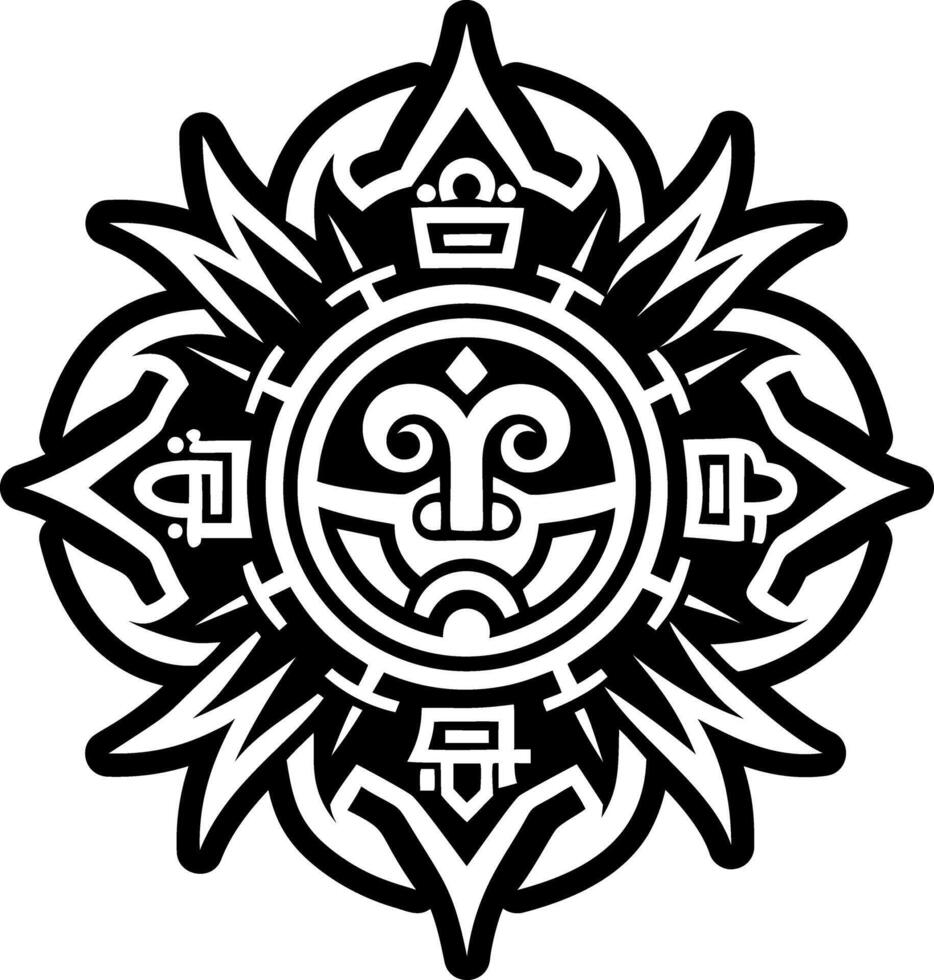 A solid style icon of inca symbol tattoo vector
