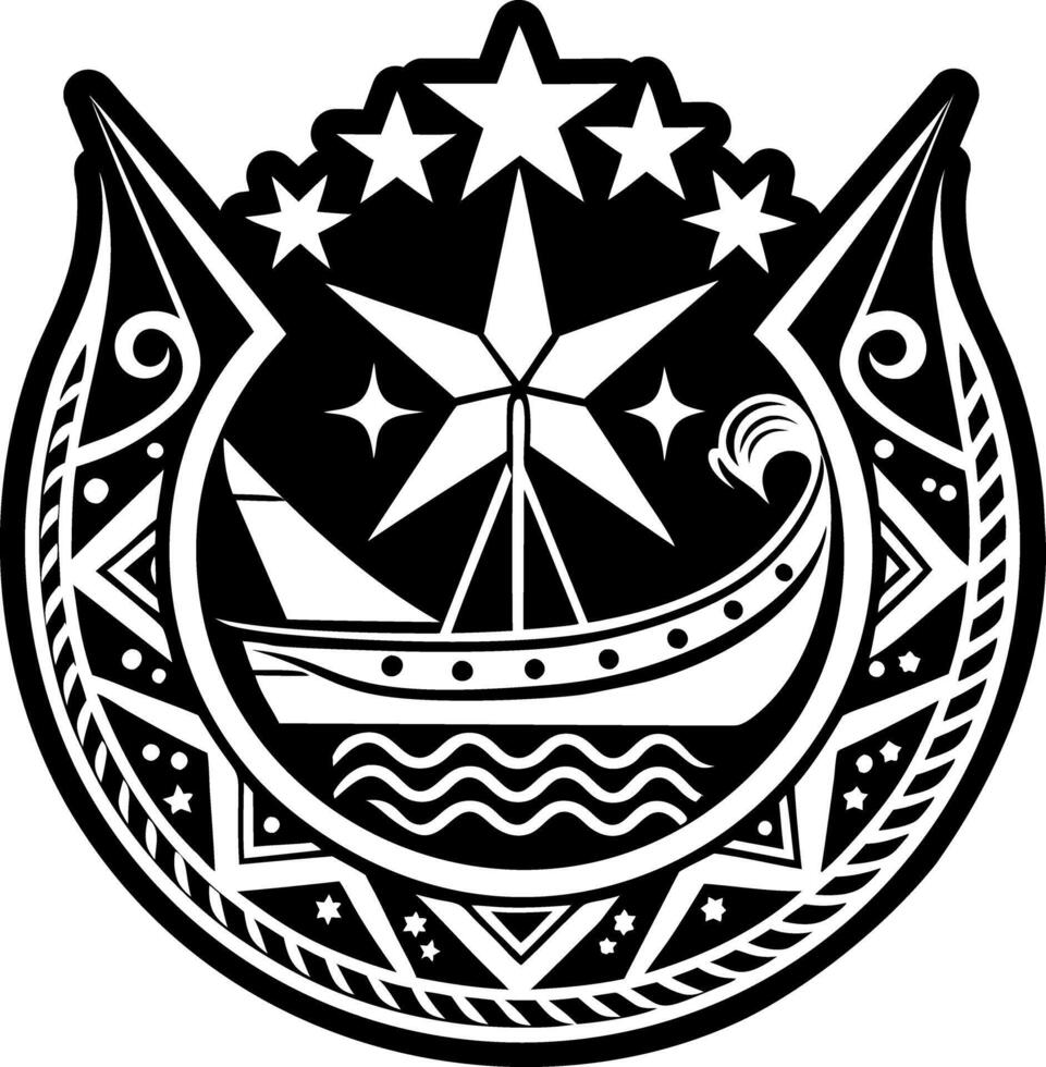 A glyph style icon in canoe symbol vector