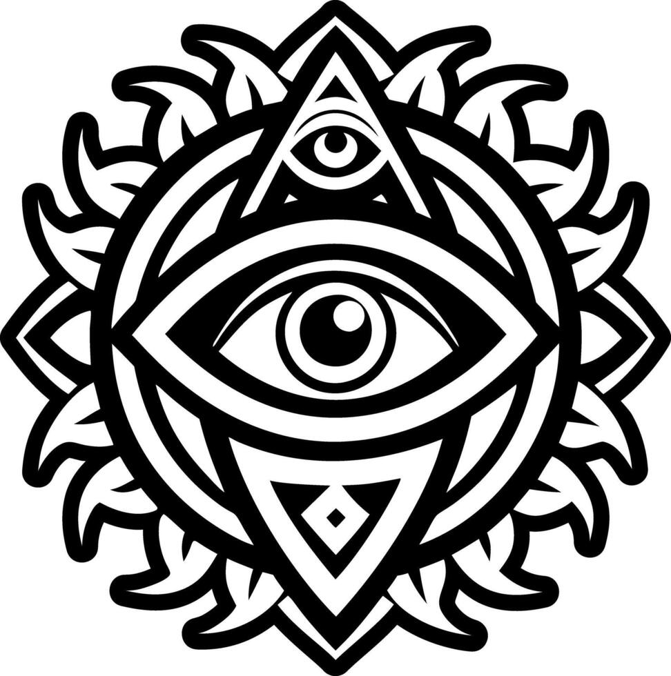 An all seeing eye in a tribal style vector