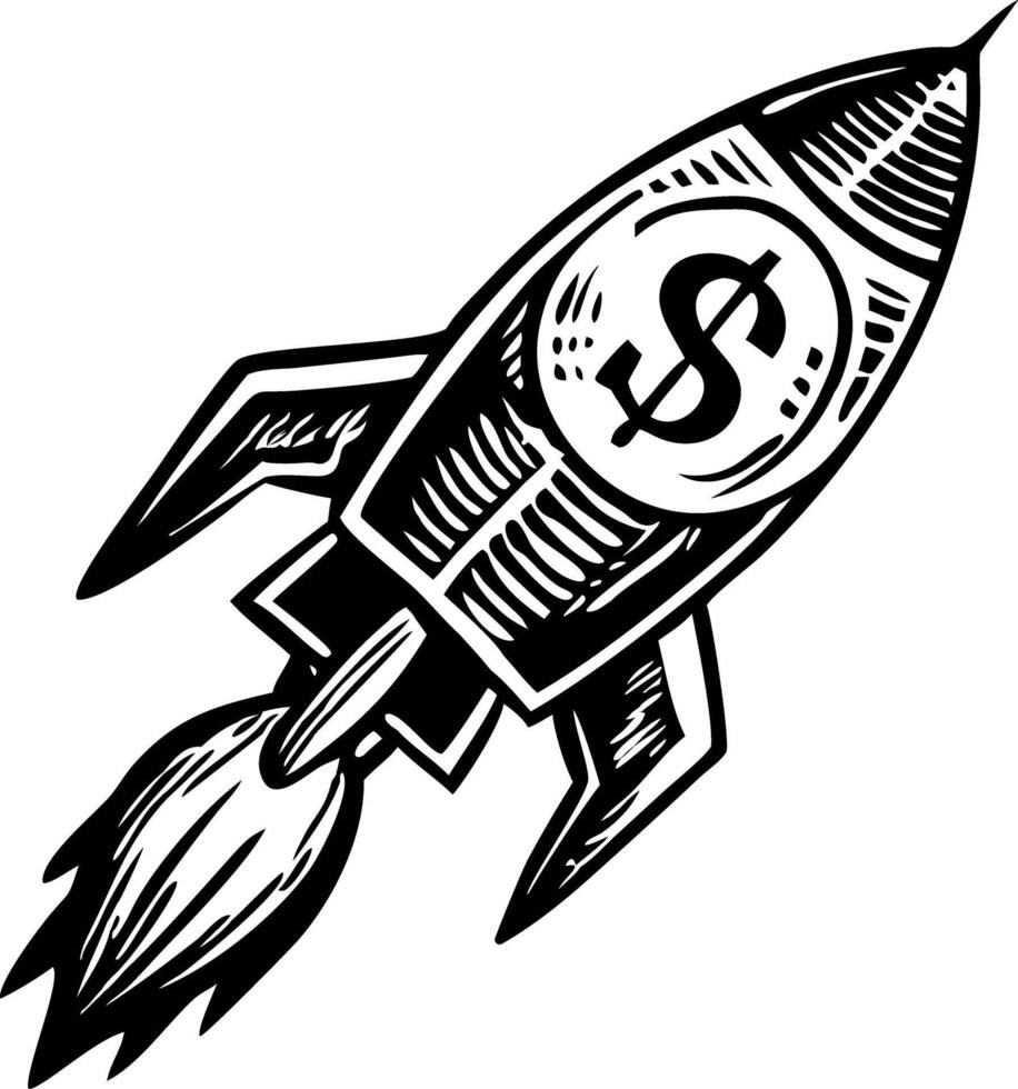 A vintage style illustration depicting financial startup vector