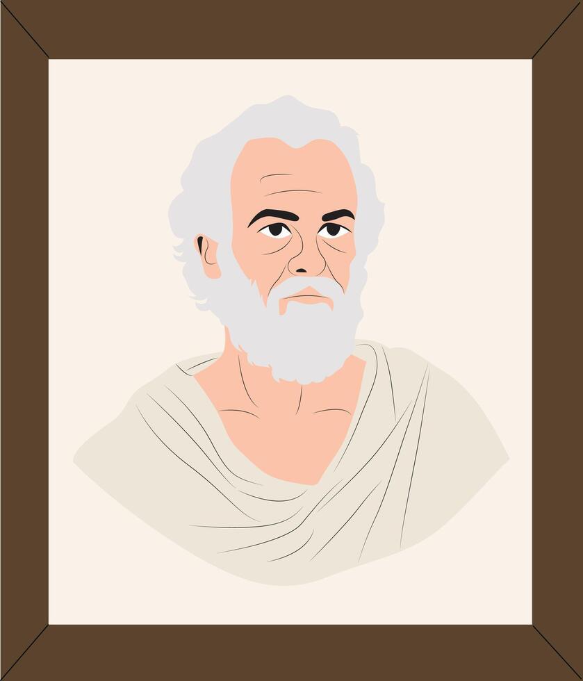 Antisthenes hand drawn portrait, vintage vector