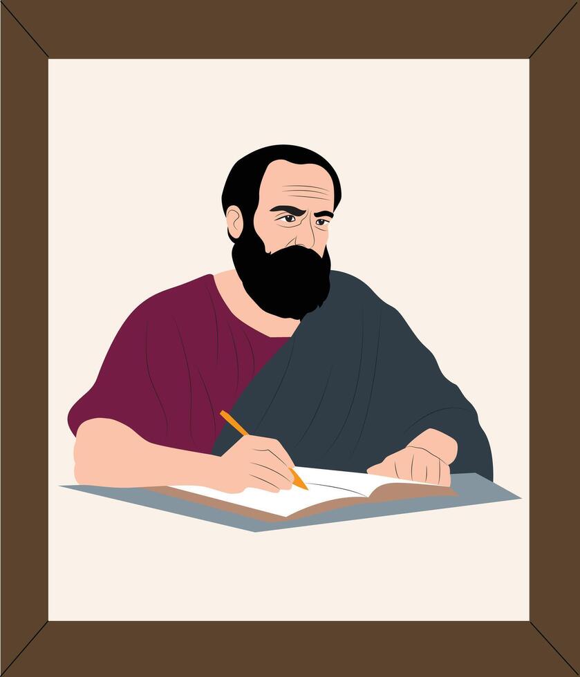 Porphyry writing portrait vector