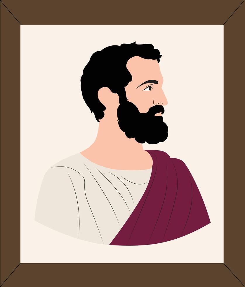 Arcesilaus hand drawn portrait, Greek Hellenistic philosopher, founder of Academic vector