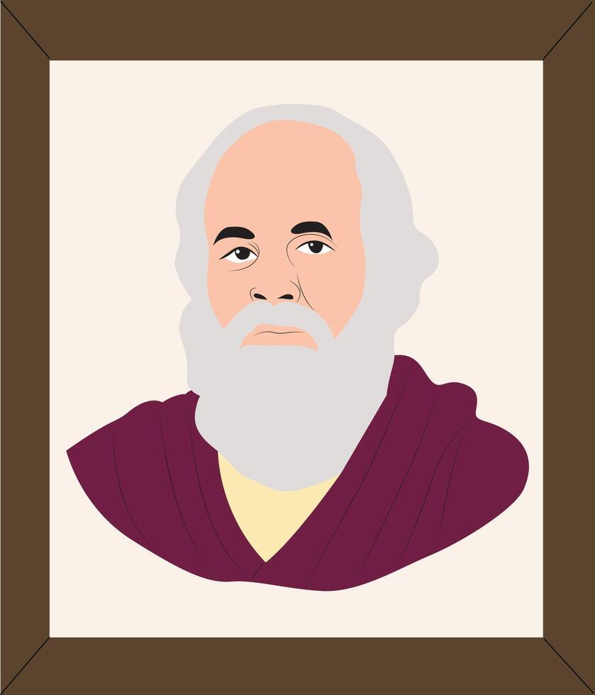 Socrates portrait hand drawn picture vector