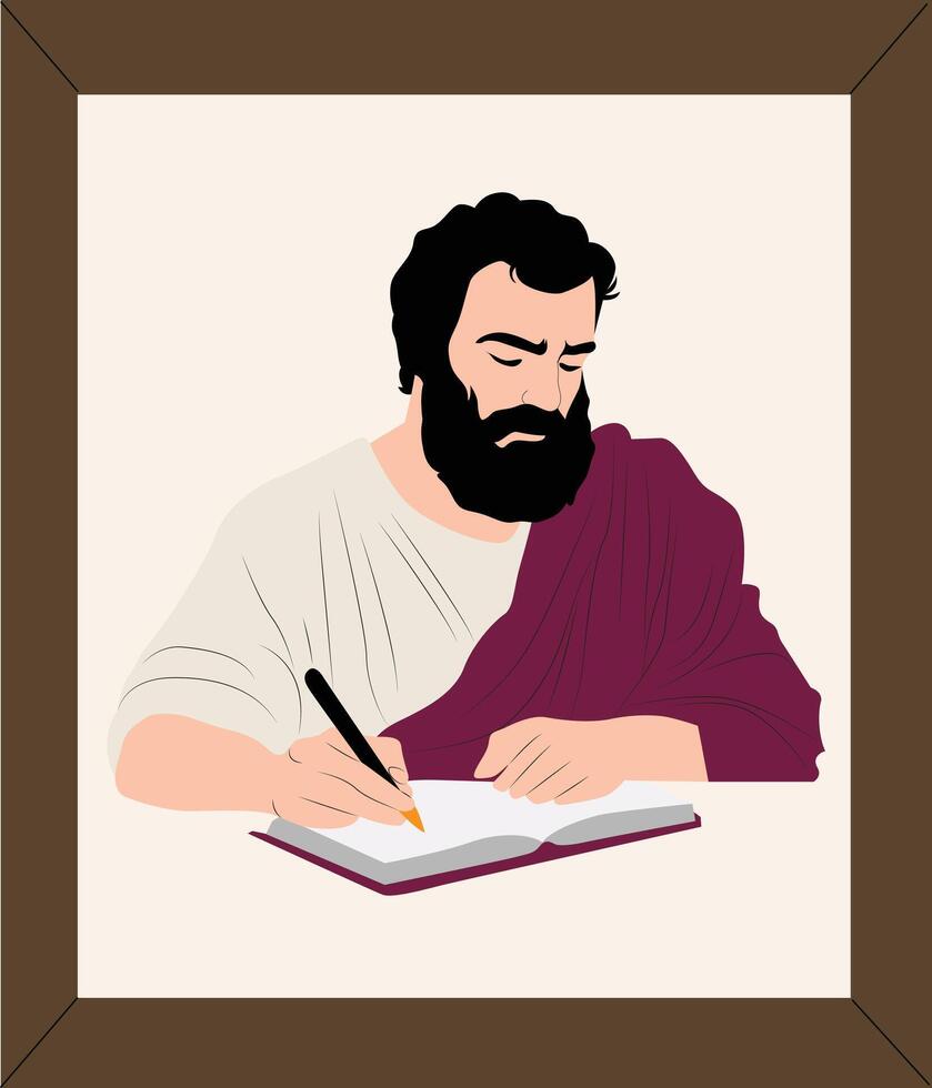 Simplicius of Cilicia writing portrait picture vector