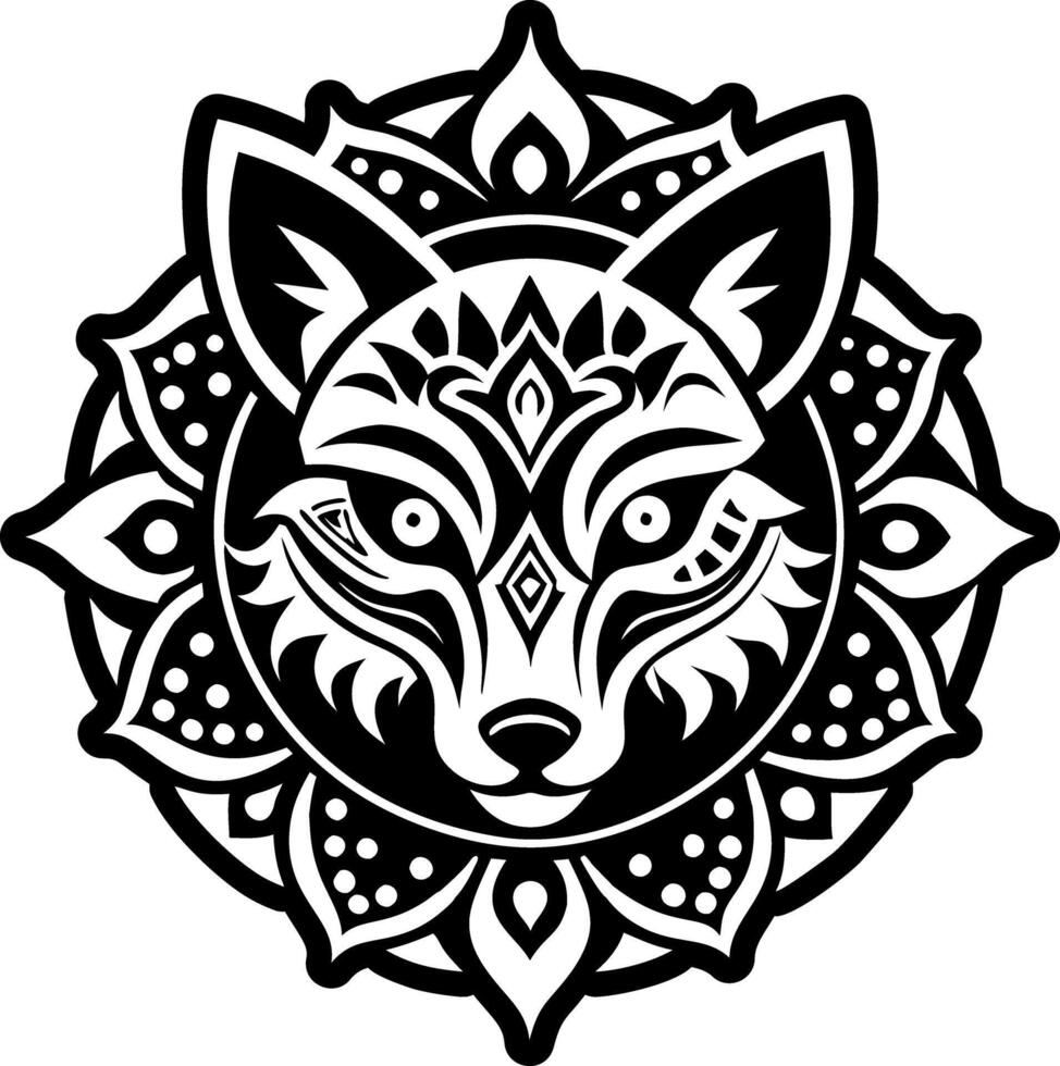 A glyph style icon of fox head vector