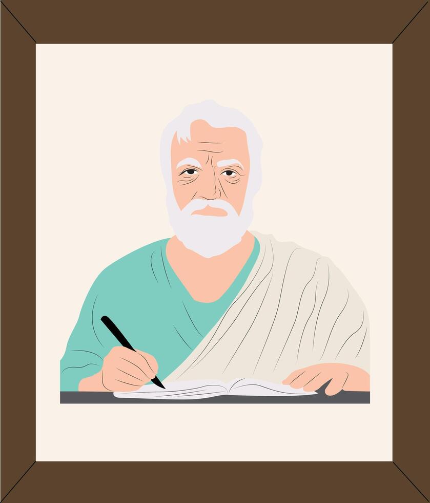Timaeus of Locri thinking and writing portrait picture vector