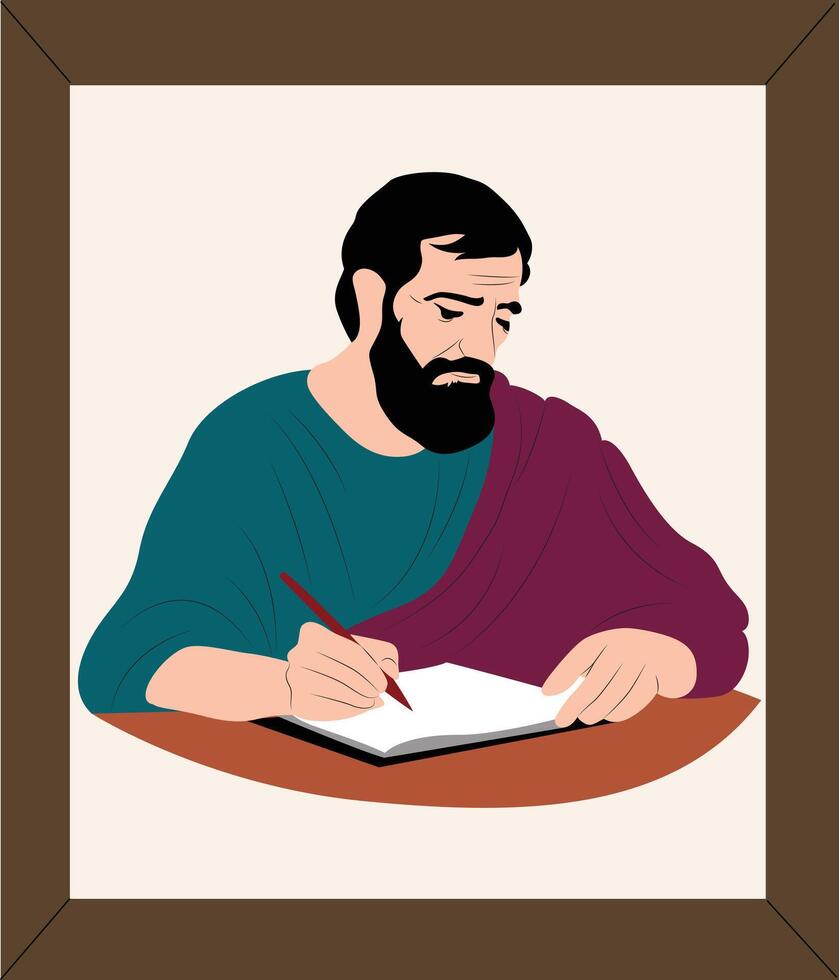 Zeno of Elea writing portrait picture vector