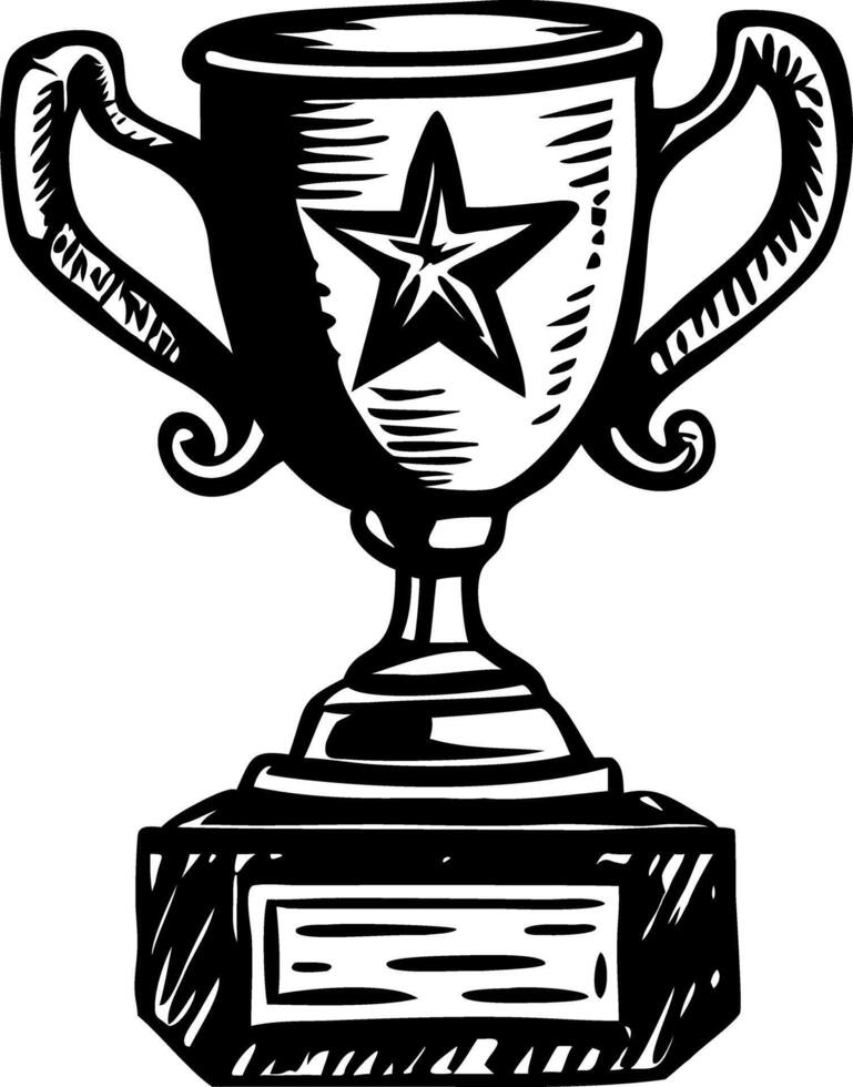 Business award trophy illustration in sketchy style vector