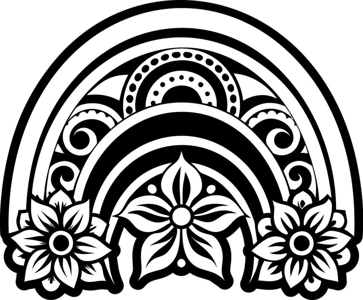 A rainbow art icon in glyph style vector