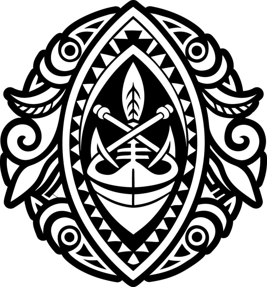 A glyph style icon of canoe journey vector