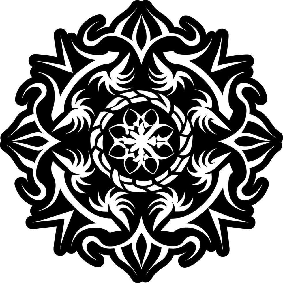 Solid style icon depicting dragon mandala vector
