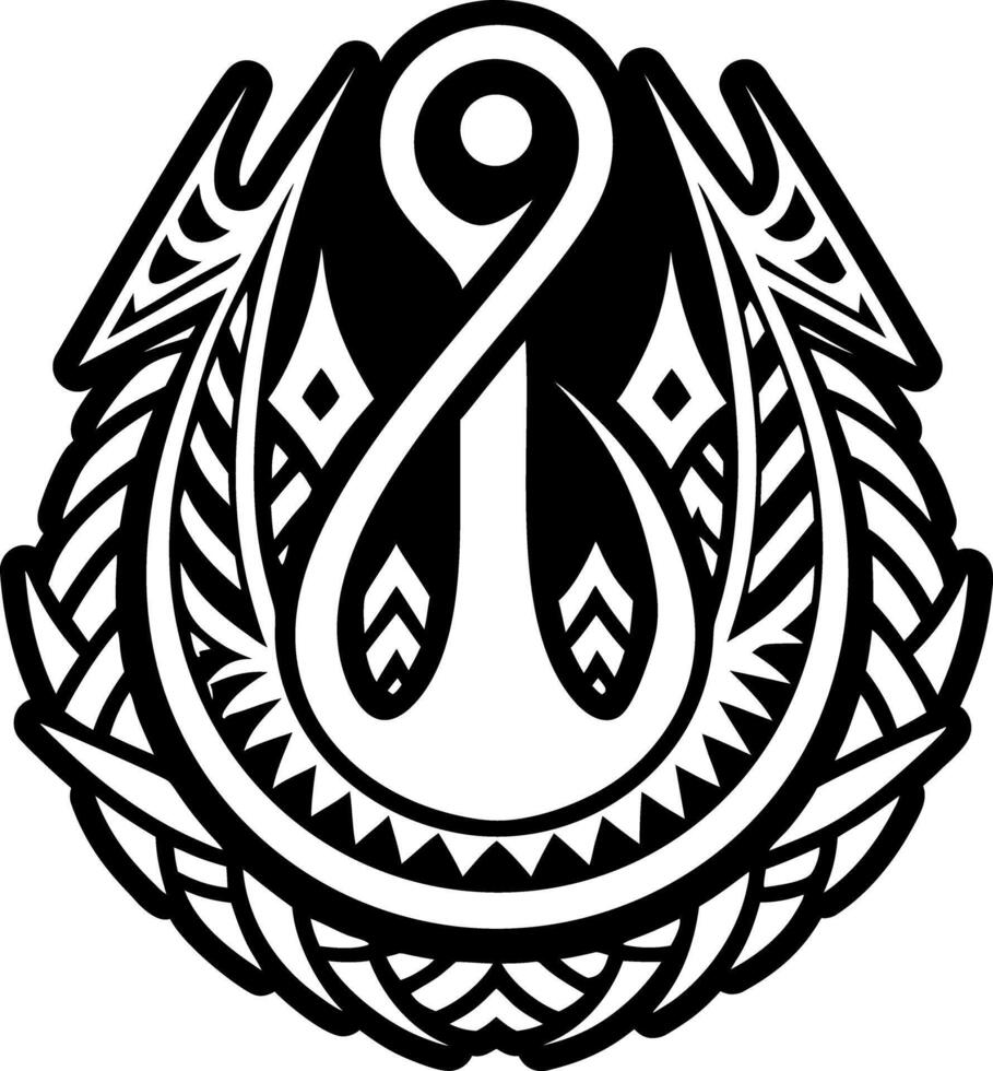 Nautical hook icon in solid style vector