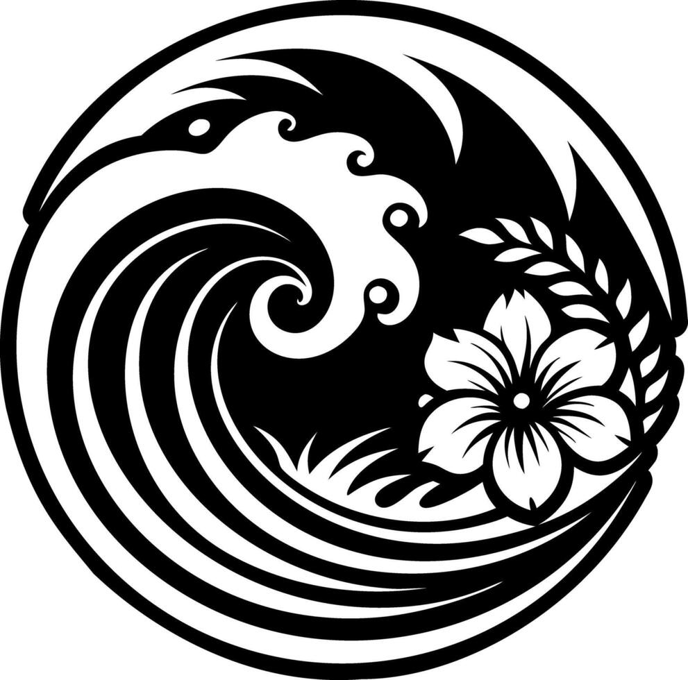 Water wave icon in solid style symbol vector