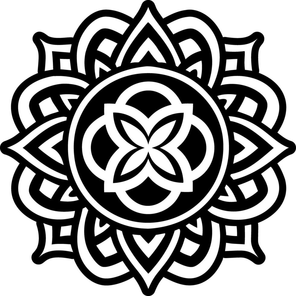 Solid icon showing geometric mandala vector