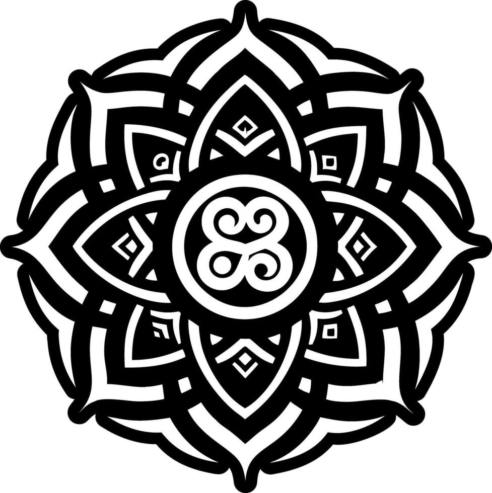 Solid icon showing sand mandala artwork vector