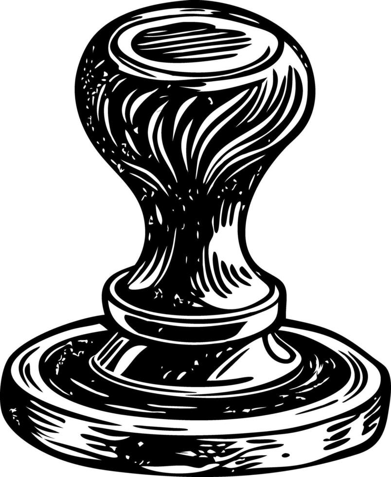 A glyph style illustration of a bank stamp vector