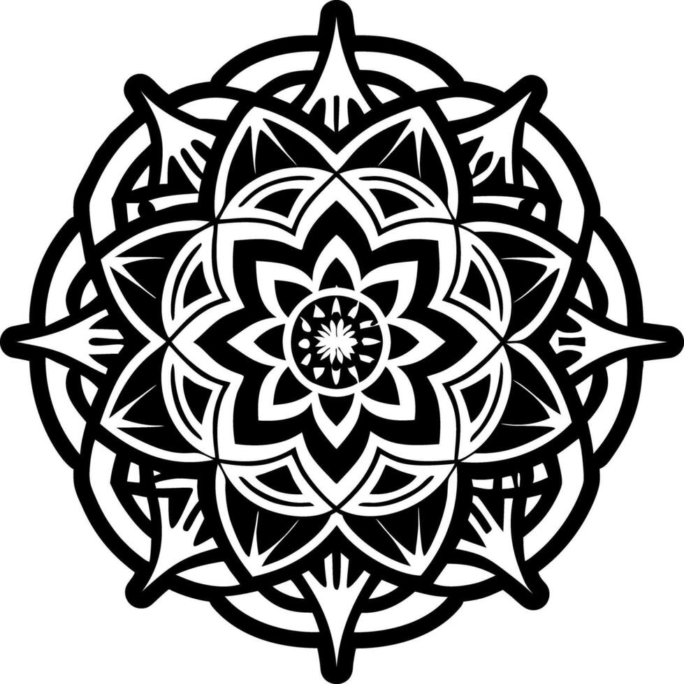 A glyph style icon of cosmic mandala symbol vector