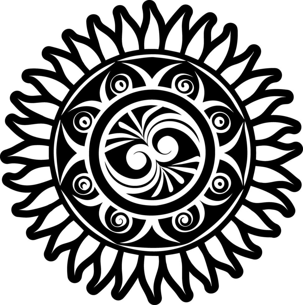 Native sun icon in filled style vector