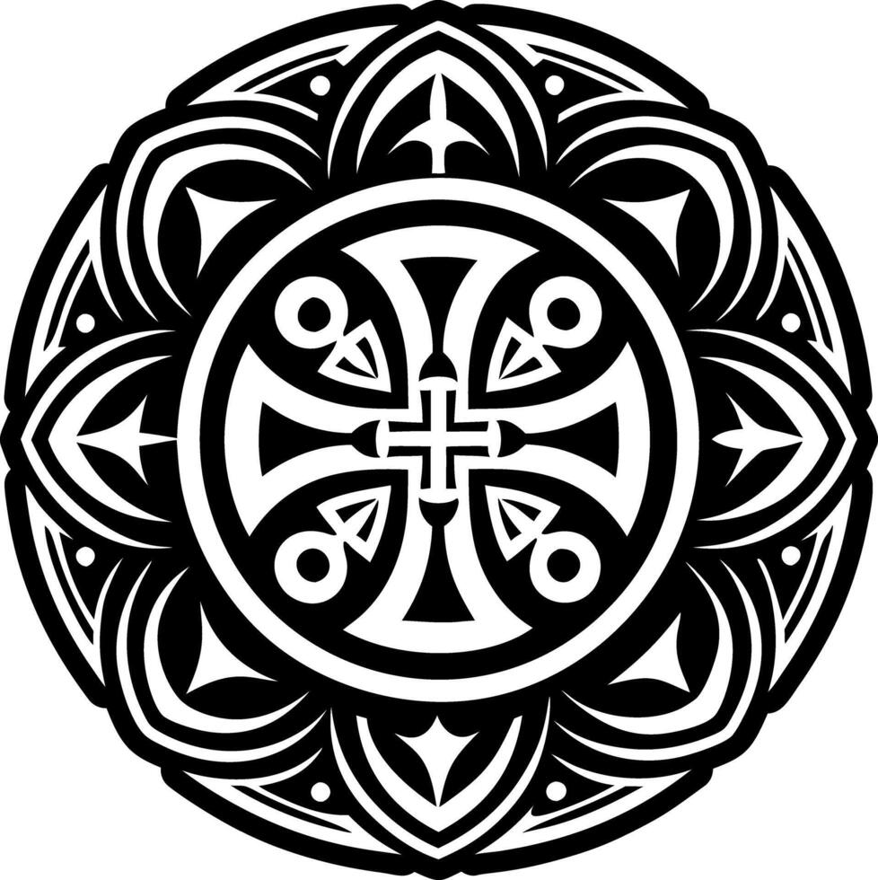 A holy cross icon in glyph style vector