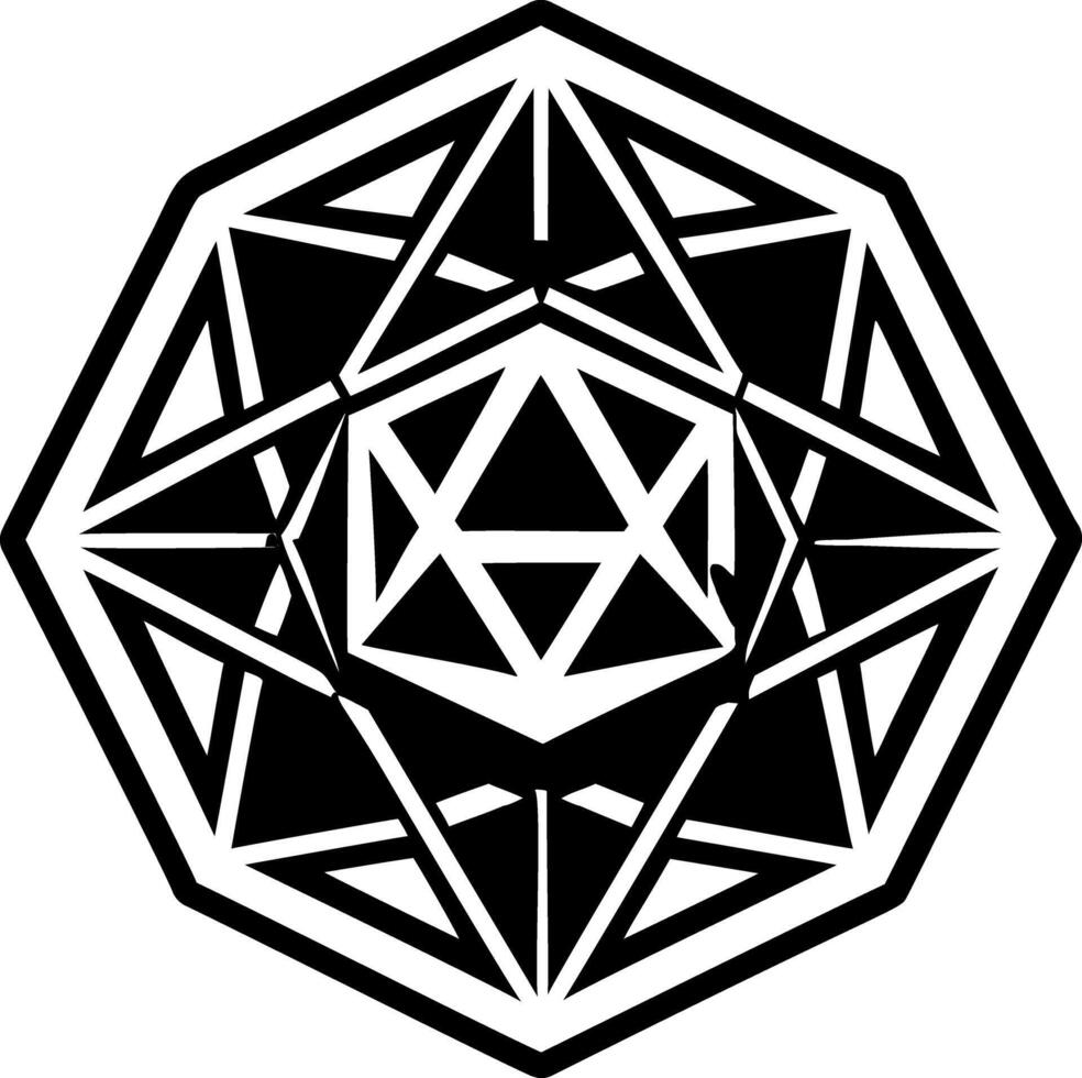 A glyph style icon of icosahedron sacred form vector