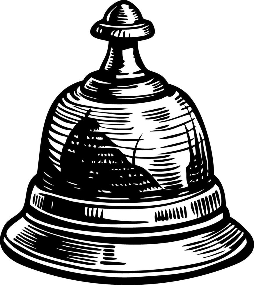 A glyph style illustration of a desk bell vector