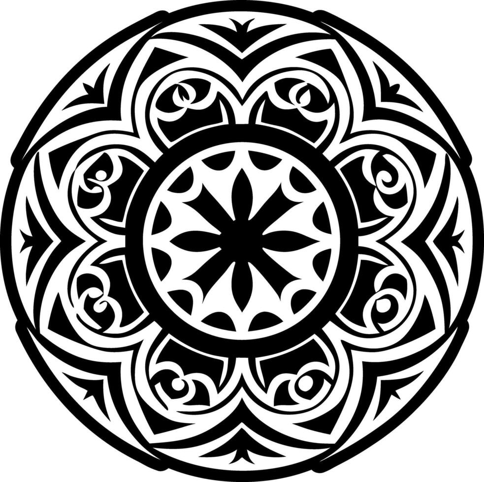 A glyphy style icon of mandala symbol vector