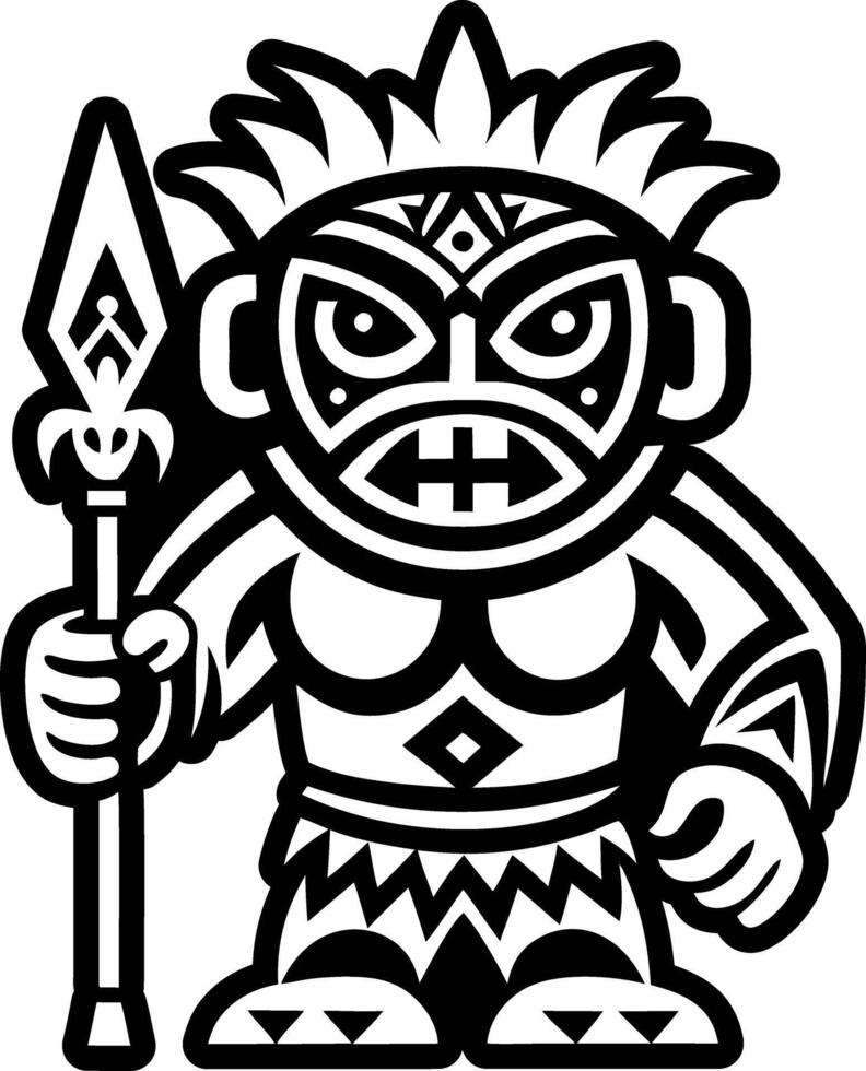 A hawaiian warrior symbol icon in solid style vector