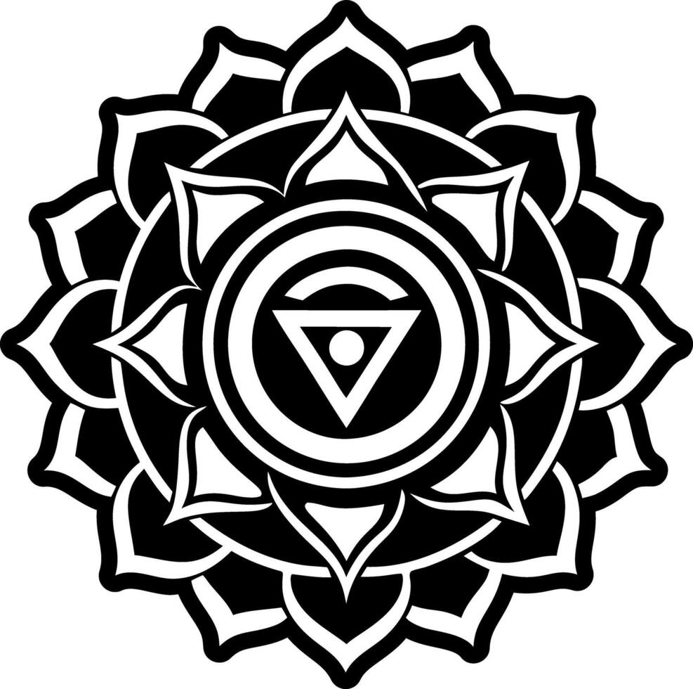 A glyph style icon of sacral chakra balance vector