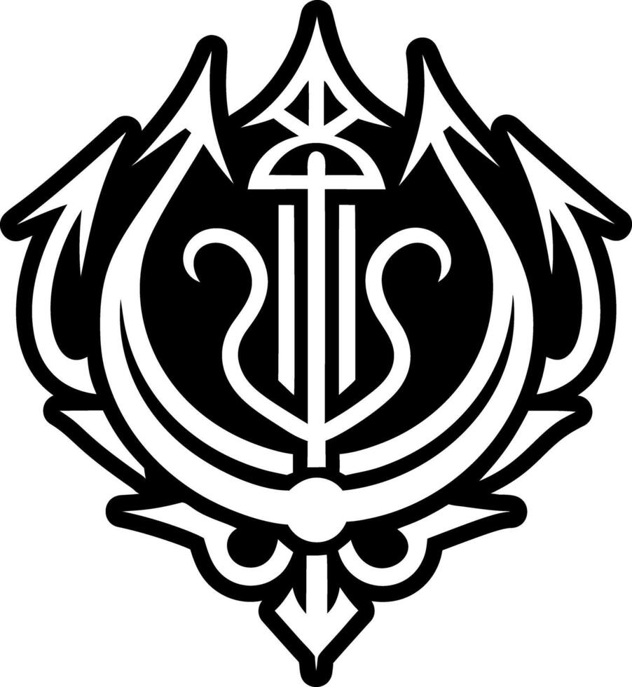 A glyph style icon of trident weapon tattoo vector