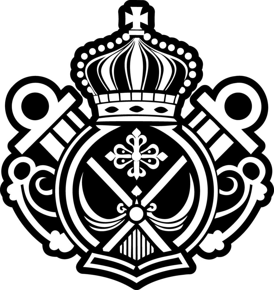 A solid style icon showing vatican papal tattoo vector