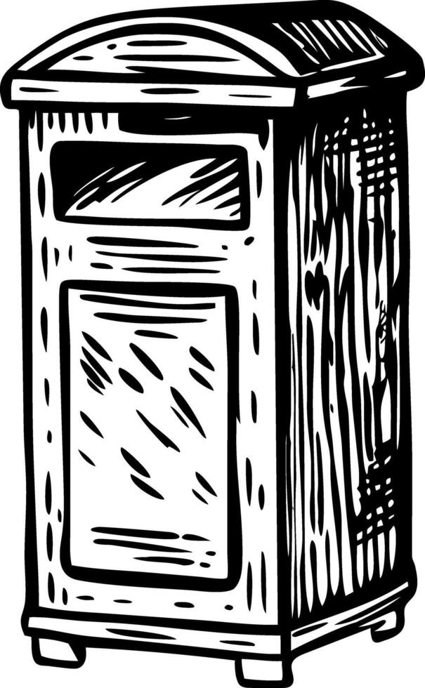 A sketchy style illustration of a po box vector