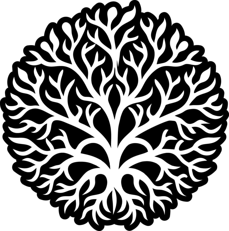 A solid style icon of black coral vector