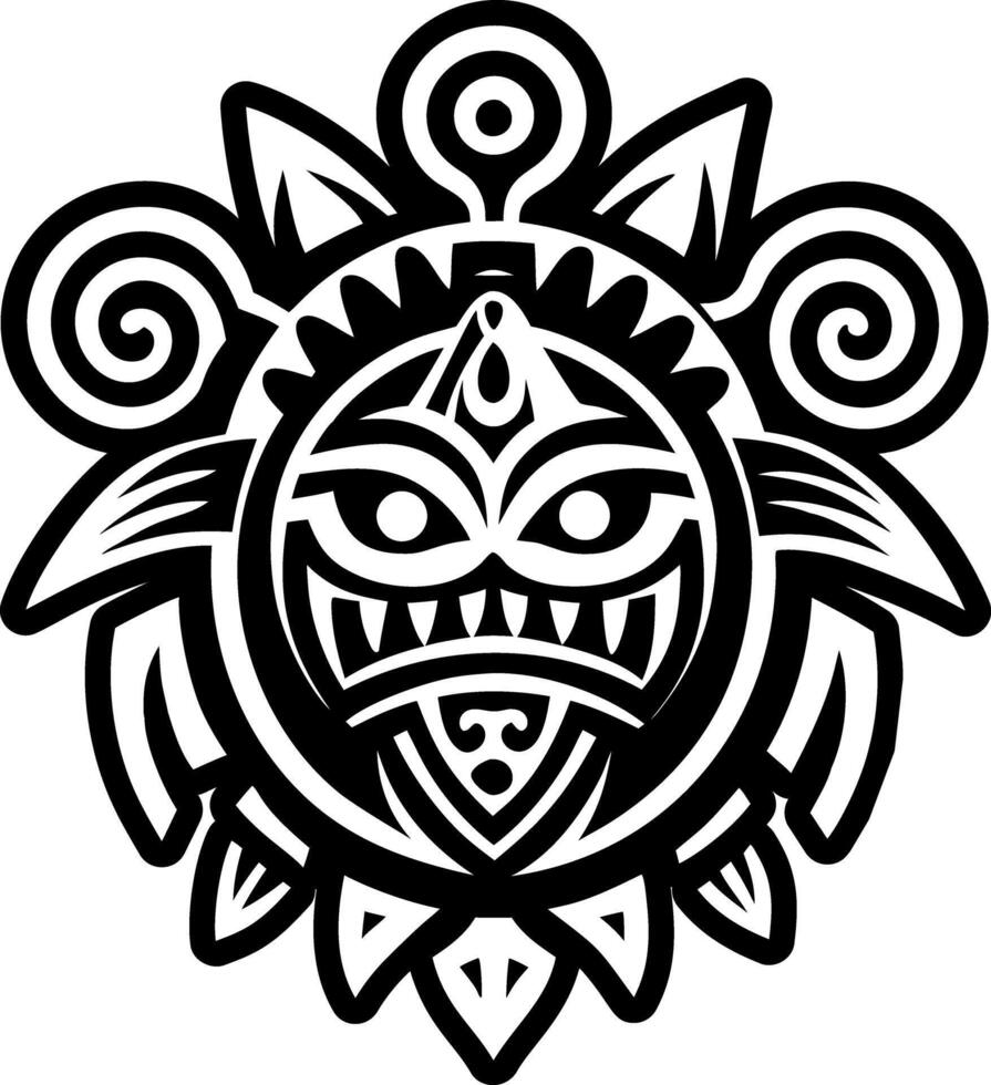 Petroglyph god icon in solid style vector