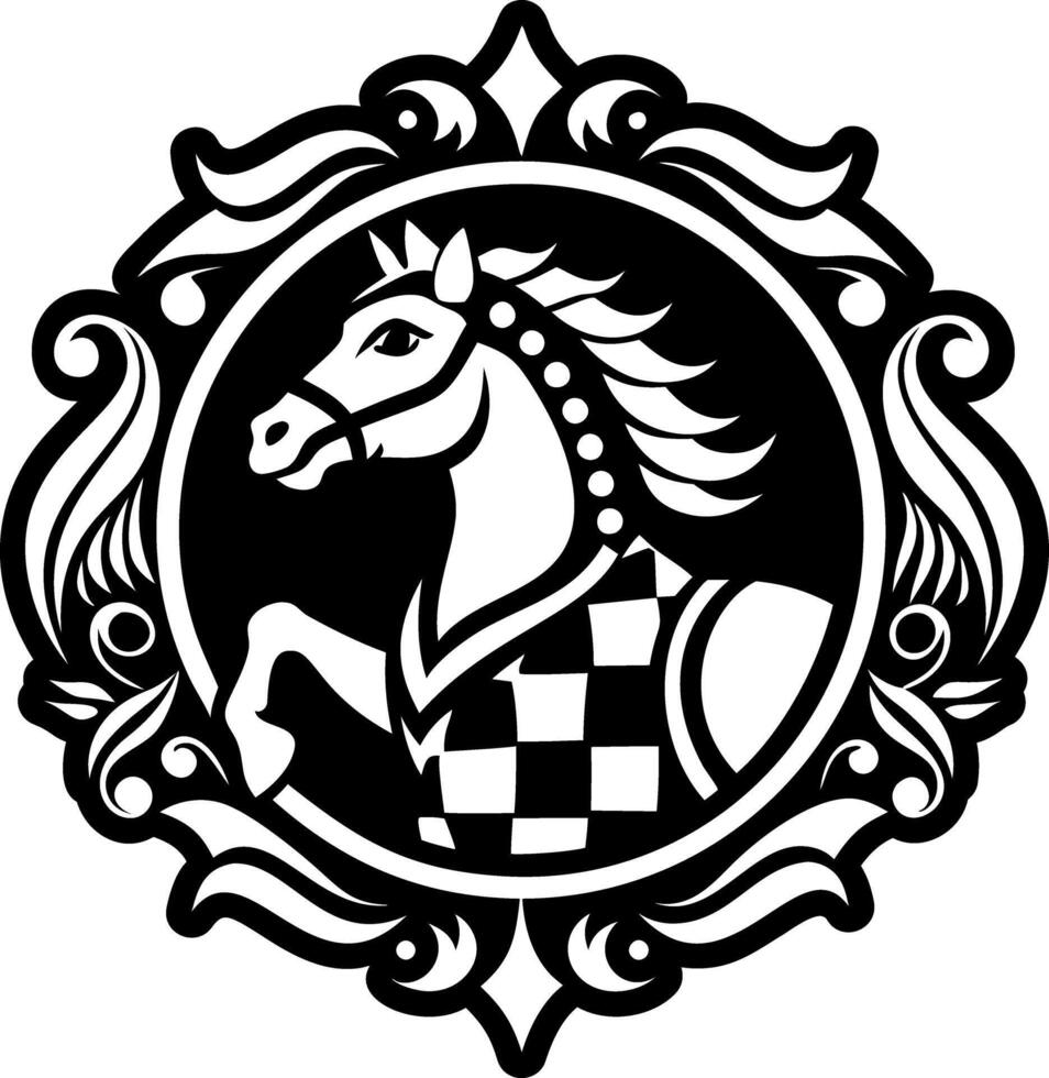 A glyph style icon of palio horse tattoo vector