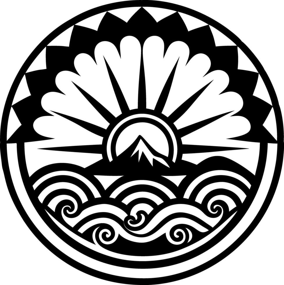 A sunrise symbol icon in glyph style vector